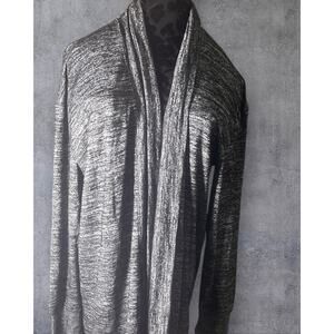 GAP Lightweight Cardigan Space Dye Black White Gray Size Large Open Front